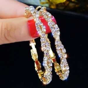 18 k Gold plated Diamonds sparkle and shine gorgeous large earrings